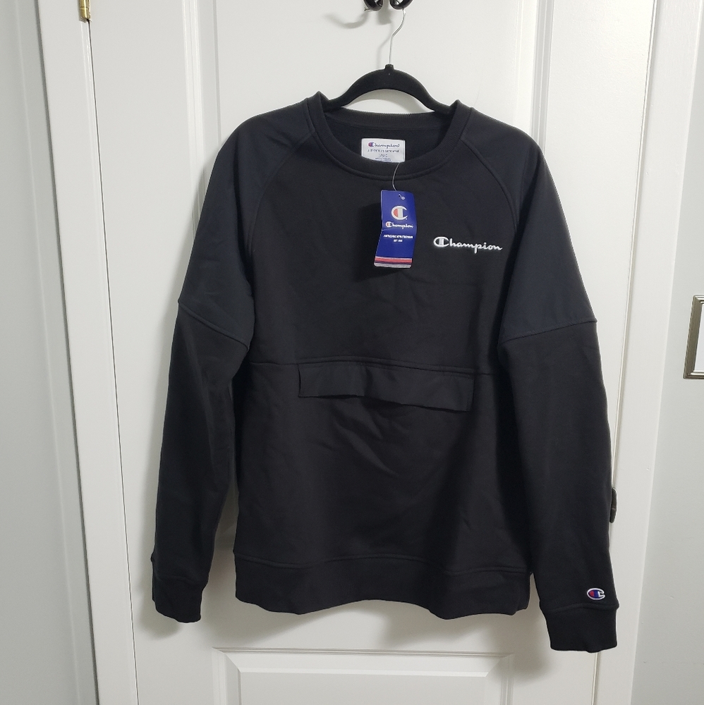 CHAMPION Black Sweatshirt with Pocket - Picture 1 of 8